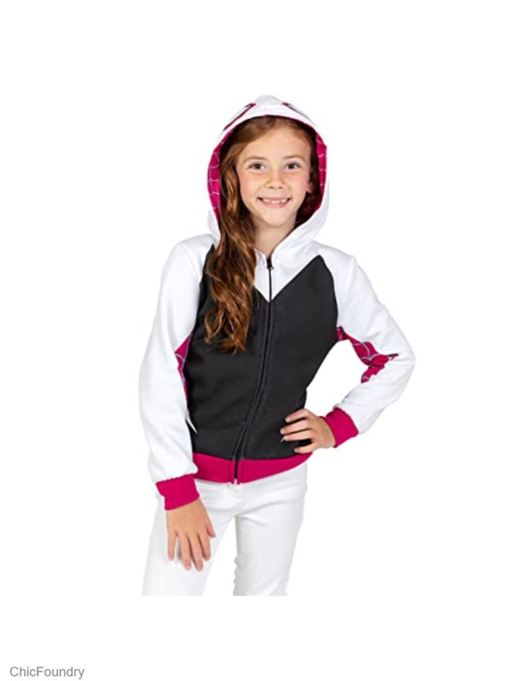 Marvel Spider-Man Girls Cosplay Fleece Zip-Up Hoodie Toddler to Big Kid - Picture 3 of 6